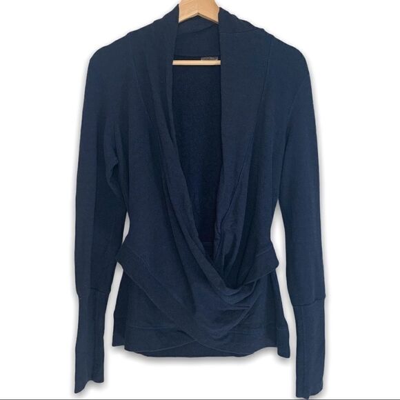 Karma Navy Wrap Polar Fleece Sweatshirt - Picture 1 of 6